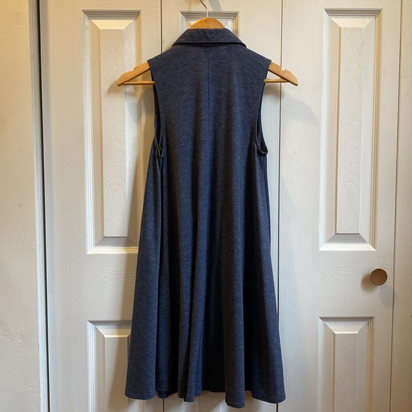 Miami Women's Medium Sleeveless Blue Button Down Front Collared Dress - Picture 2 of 2